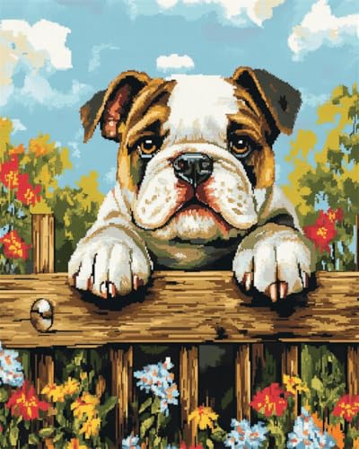 AMBATTERY DIY Knüpfhaken Set Bulldogge Tier Und Blumen Knüpfteppich Zum Selber Knüpfen Erwachsene Anfänger Knüpfen Set Kissen Knüpfkissen Mit Vordruck Handarbeit Kit 31x63in AMBATTERY DIY Knüpfhaken Set Bulldogge Tier Und Blumen Knüpfteppich Zum Selber Knüpfen Erwachsene Anfänger Knüpfen Set Kissen Knüpfkissen Mit Vordruck Handarbeit Kit 31x63in von AMBATTERY