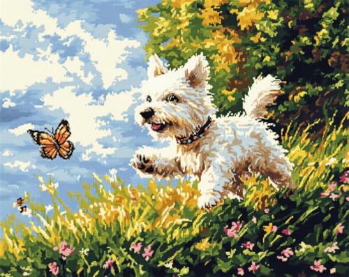 AMBATTERY DIY Knüpfhaken Set Cartoon Hund Und Schmetterling Knüpfen Teppich Set Mit Werkzeug Knüpfsets Latch Hook Kit Für Knüpfpackung Für Home Decor 21x29in AMBATTERY DIY Knüpfhaken Set Cartoon Hund Und Schmetterling Knüpfen Teppich Set Mit Werkzeug Knüpfsets Latch Hook Kit Für Knüpfpackung Für Home Decor 21x29in von AMBATTERY