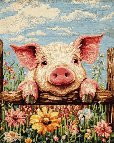 AMBATTERY DIY Knüpfhaken Set Schweinetiere Und Blumen Knüpfteppich Zum Selber Knüpfen Mit Kissen Knüpf-Sets Latch Hook Kit Knüpfen Set Erwachsene Gross Häkeln 31x63in AMBATTERY DIY Knüpfhaken Set Schweinetiere Und Blumen Knüpfteppich Zum Selber Knüpfen Mit Kissen Knüpf-Sets Latch Hook Kit Knüpfen Set Erwachsene Gross Häkeln 31x63in von AMBATTERY