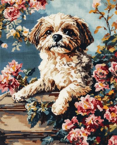 AMBATTERY DIY Knüpfhaken Set Shih Tzu Tier Und Blumen Handarbeit Set Knüpfen Teppich Knüpfen Kreuzstich Kits Für Erwachsene Oder Anfänger Knüpfteppich Kit Groß 21x29in AMBATTERY DIY Knüpfhaken Set Shih Tzu Tier Und Blumen Handarbeit Set Knüpfen Teppich Knüpfen Kreuzstich Kits Für Erwachsene Oder Anfänger Knüpfteppich Kit Groß 21x29in von AMBATTERY
