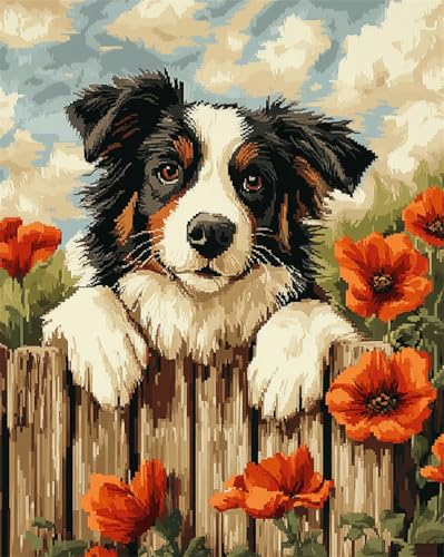 AMBATTERY DIY Knüpfteppich Border Collie Tier Und Blumen Knüpfteppich Zum Selber Knüpfen Mit Kissen Knüpf-Sets Latch Hook Kit Knüpfen Set Erwachsene Gross Häkeln 35x46in AMBATTERY DIY Knüpfteppich Border Collie Tier Und Blumen Knüpfteppich Zum Selber Knüpfen Mit Kissen Knüpf-Sets Latch Hook Kit Knüpfen Set Erwachsene Gross Häkeln 35x46in von AMBATTERY