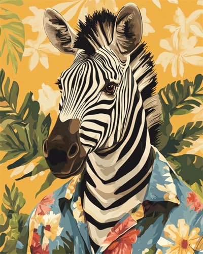 AMBATTERY DIY Knüpfteppich Fantasie-Zebra-Tier Knüpfset Mit Werkzeug Latch Hook Kit Knüpfteppich 3D Knüpfmatte Zum Selber Knüpfen Teppich Für Erwachsene Oder Anfänger 35x46in von AMBATTERY