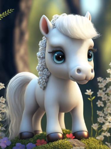 AMBATTERY DIY Knüpfteppich Pferd Tier Knüpfset Mit Werkzeug Latch Hook Kit Knüpfteppich 3D Knüpfmatte Zum Selber Knüpfen Teppich Für Erwachsene Oder Anfänger 35x46in von AMBATTERY