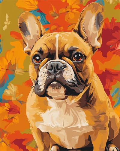 AMBATTERY DIY Knüpfteppich Set Cartoon-Hundetier Knüpfteppich Für Erwachsene Zum Selber Knüpfen，DIY Knüpfsets Kreuzstich Teppich Set Mit Werkzeug Latch Hook Kit 80x115cm von AMBATTERY
