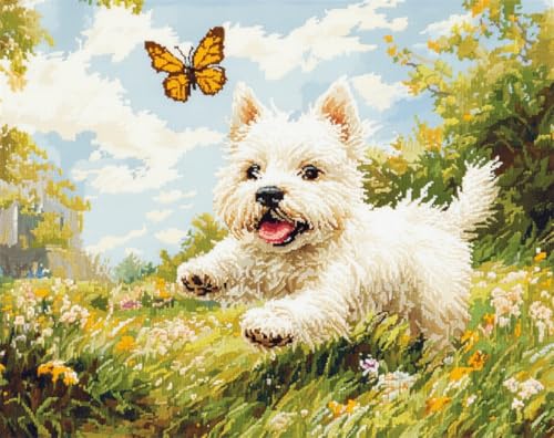 AMBATTERY DIY Knüpfteppich Set Vorgedruckt Cartoon Hund Und Schmetterling Knüpfteppich Set Groß Zum Selber Knüpf-Sets Mit Kissen Knüpfen-Set Für Erwachsene 23x35in AMBATTERY DIY Knüpfteppich Set Vorgedruckt Cartoon Hund Und Schmetterling Knüpfteppich Set Groß Zum Selber Knüpf-Sets Mit Kissen Knüpfen-Set Für Erwachsene 23x35in von AMBATTERY