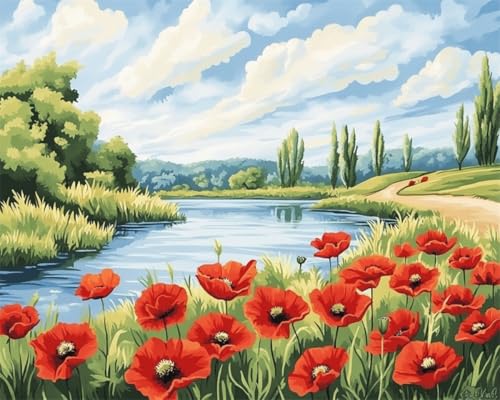AMBATTERY DIY Knüpfteppich Set Vorgedruckt Rote Blumenlandschaft Am Flussufer Knüpfteppich Zum Selber Knüpfen Mit Kissen Knüpf-Sets Latch Hook Kit Knüpfen Set Erwachsene Gross Häkeln 31x45in AMBATTERY DIY Knüpfteppich Set Vorgedruckt Rote Blumenlandschaft Am Flussufer Knüpfteppich Zum Selber Knüpfen Mit Kissen Knüpf-Sets Latch Hook Kit Knüpfen Set Erwachsene Gross Häkeln 31x45in von AMBATTERY
