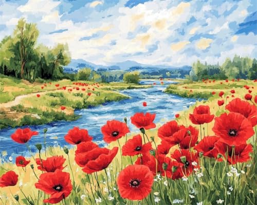 AMBATTERY DIY Set Erwachsene Rote Blumenlandschaft Am Flussufer Knüpfteppich Set Erwachsene Groß Knüpfsets Latch Hook Kit Selbst Knüpfen Für Farbmuster Vorbedruckt 23x35in AMBATTERY DIY Set Erwachsene Rote Blumenlandschaft Am Flussufer Knüpfteppich Set Erwachsene Groß Knüpfsets Latch Hook Kit Selbst Knüpfen Für Farbmuster Vorbedruckt 23x35in von AMBATTERY