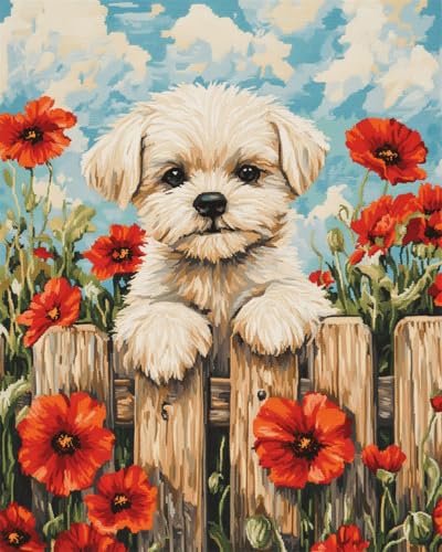 AMBATTERY DIY Set Erwachsene West Highland White Terrier Tier Und Blumen DIY Tapisserie Teppich Zum Selber Knüpfen Knüpf-Sets Kreuzstich Set Für Erwachsene Handwerk Geschenke 31x63in AMBATTERY DIY Set Erwachsene West Highland White Terrier Tier Und Blumen DIY Tapisserie Teppich Zum Selber Knüpfen Knüpf-Sets Kreuzstich Set Für Erwachsene Handwerk Geschenke 31x63in von AMBATTERY