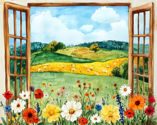 AMBATTERY DIY Teppich Knüpfen Set Erwachsene Blumenlandschaft Vor Dem Fenster Knüpfteppich Set Für Erwachsene Zum Selber,Teppich Rasthaken Knüpfen Set Mit Vordruck,DIY 3D Handwerk Geschenk 31x63in AMBATTERY DIY Teppich Knüpfen Set Erwachsene Blumenlandschaft Vor Dem Fenster Knüpfteppich Set Für Erwachsene Zum Selber,Teppich Rasthaken Knüpfen Set Mit Vordruck,DIY 3D Handwerk Geschenk 31x63in von AMBATTERY