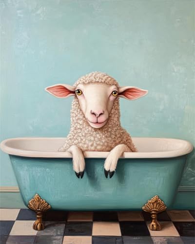 AMBATTERY DIY Teppich Knüpfen Set Erwachsene Retro Schaf Tier Knüpfset Mit Werkzeug Latch Hook Kit Knüpfteppich 3D Knüpfmatte Zum Selber Knüpfen Teppich Für Erwachsene Oder Anfänger 35x46in von AMBATTERY