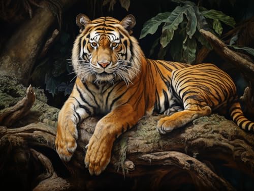 AMBATTERY Knüpfen Set Erwachsene Tigertier Auf Baum DIY Knüpfteppich-Sets, Häkelset Für Anfänger, Teppichherstellungs-Sets Mit Bedruckter Leinwand 31x45in AMBATTERY Knüpfen Set Erwachsene Tigertier Auf Baum DIY Knüpfteppich-Sets, Häkelset Für Anfänger, Teppichherstellungs-Sets Mit Bedruckter Leinwand 31x45in von AMBATTERY