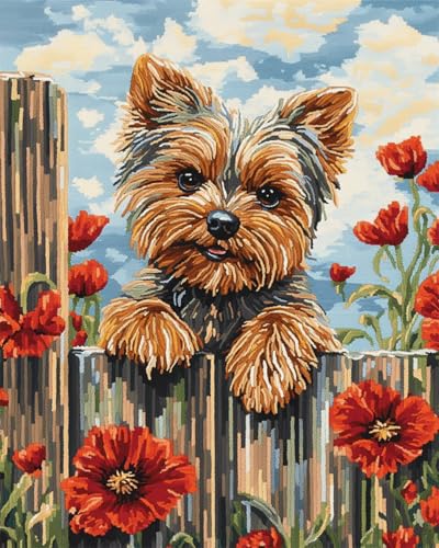 AMBATTERY Teppich Selber Machen Yorkshire Terrier Tier Und Blumen Knüpfteppich Zum Selber Knüpfset Knüpfen Set 3D Teppich Tapisserie Set Für Erwachsene Anfänger Geschenk Latch Hook Kit 31x45in AMBATTERY Teppich Selber Machen Yorkshire Terrier Tier Und Blumen Knüpfteppich Zum Selber Knüpfset Knüpfen Set 3D Teppich Tapisserie Set Für Erwachsene Anfänger Geschenk Latch Hook Kit 31x45in von AMBATTERY