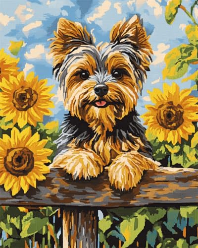 AMBATTERY Teppich Selber Machen Yorkshire Terrier Tier Und Sonnenblumen Knüpfset Mit Werkzeug Latch Hook Kit Knüpfteppich 3D Knüpfmatte Zum Selber Knüpfen Teppich Für Erwachsene Oder Anfänger 31x45in AMBATTERY Teppich Selber Machen Yorkshire Terrier Tier Und Sonnenblumen Knüpfset Mit Werkzeug Latch Hook Kit Knüpfteppich 3D Knüpfmatte Zum Selber Knüpfen Teppich Für Erwachsene Oder Anfänger 31x45in von AMBATTERY