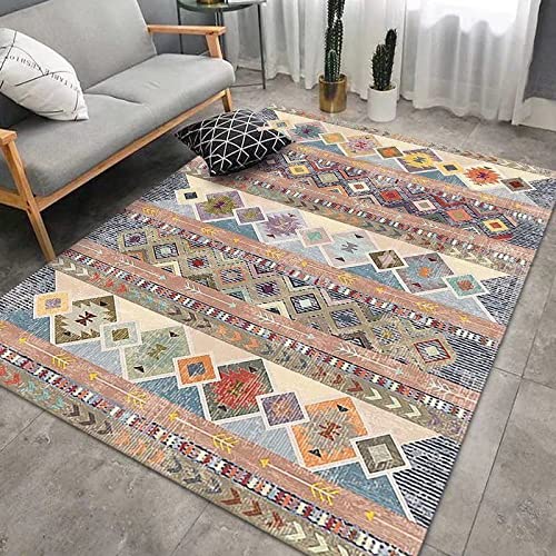 AMBATTERY Vintage-Teppiche Bunte Teppiche im böhmischen Stil bedruckter Teppich 120X180cm Schlafzimmerdekorationen Boden Indoor großflächige Teppiche, Teppichschutzmatte AMBATTERY Vintage-Teppiche Bunte Teppiche im böhmischen Stil bedruckter Teppich 120X180cm Schlafzimmerdekorationen Boden Indoor großflächige Teppiche, Teppichschutzmatte von AMBATTERY