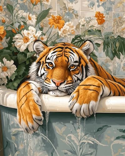 DIY Handarbeit Settiger Tier Und Blumen Knüpfteppich Set Groß Zum Selber Knüpf-Sets Mit Kissen Knüpfen-Set Für Erwachsene 35x46in von AMBATTERY