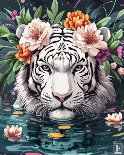 DIY Handarbeit Setweißer Tiger Tier Und Blumen Diamond Painting Kit Round Knüpfteppich Zum Selber Knüpfen Extra Groß Teppich Knüpfstern Set Erwachsene Vorgedruckt Tapisserie Drill 5D Paint 35x46in DIY Handarbeit Setweißer Tiger Tier Und Blumen Diamond Painting Kit Round Knüpfteppich Zum Selber Knüpfen Extra Groß Teppich Knüpfstern Set Erwachsene Vorgedruckt Tapisserie Drill 5D Paint 35x46in von AMBATTERY