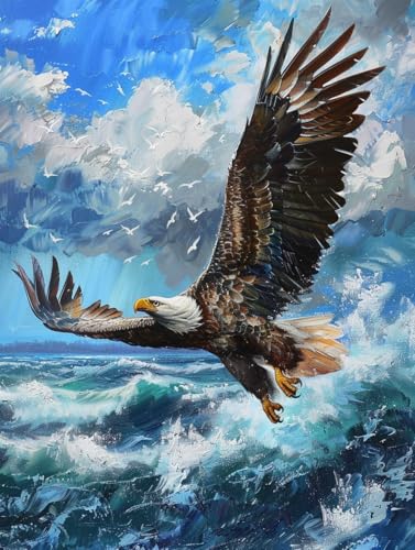 DIY Knüpfen Set Erwachsene Adlertier Und Meereswellen Knüpfteppich Für Erwachsene Zum Selber Knüpfen,DIY Knüpfsets Kreuzstich Teppich Set Mit Werkzeug Latch Hook Kit 31x63in DIY Knüpfen Set Erwachsene Adlertier Und Meereswellen Knüpfteppich Für Erwachsene Zum Selber Knüpfen,DIY Knüpfsets Kreuzstich Teppich Set Mit Werkzeug Latch Hook Kit 31x63in von AMBATTERY