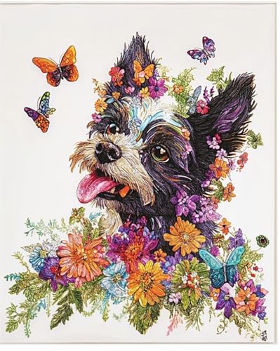 DIY Knüpfteppich Zum Selber Knüpfen Bunte Hunde Und Blumen Knüpfen Set Erwachsene Vorgedruckt Teppich Knüpfsets Latch Hook Kit Selbst Handarbeit Sets Für Erwachsene Anfänger 31x45in DIY Knüpfteppich Zum Selber Knüpfen Bunte Hunde Und Blumen Knüpfen Set Erwachsene Vorgedruckt Teppich Knüpfsets Latch Hook Kit Selbst Handarbeit Sets Für Erwachsene Anfänger 31x45in von AMBATTERY
