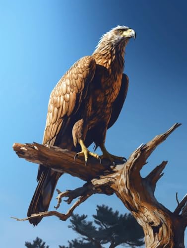 DIY Teppich Knüpfen Set Erwachsene Adler Tier Auf Totem Baum Diamond Painting Kit Round Knüpfteppich Zum Selber Knüpfen Extra Groß Teppich Knüpfstern Set Erwachsene Vorgedruckt Tapisserie 31x45in von AMBATTERY