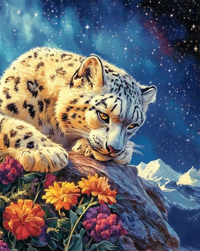Diy Knüpfen Set Erwachsene Cartoon-Sternenhimmel Und Leopardentiere Diamond Painting Kit Round Knüpfteppich Zum Selber Knüpfen Extra Groß Teppich Knüpfstern Set Erwachsene Vorgedruckt Tapi 23x35in von AMBATTERY