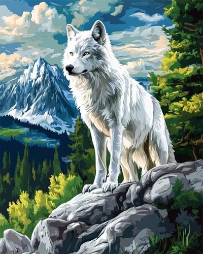 Diy Knüpfen Set Erwachsene Fantasie Waldlandschaft Weißer Wolf Tier Knüpfteppich Zum Selber Knüpfset Knüpfen Set 3D Teppich Tapisserie Set Für Erwachsene Anfänger Geschenk Latch Hook Kit 35x46in Diy Knüpfen Set Erwachsene Fantasie Waldlandschaft Weißer Wolf Tier Knüpfteppich Zum Selber Knüpfset Knüpfen Set 3D Teppich Tapisserie Set Für Erwachsene Anfänger Geschenk Latch Hook Kit 35x46in von AMBATTERY