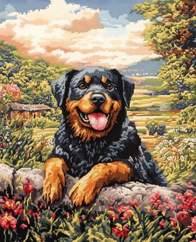 Diy Knüpfteppich Zum Selber Knüpfen Rottweiler Tier Und Landschaft Knüpfset Mit Werkzeug Latch Hook Kit Knüpfteppich 3D Knüpfmatte Zum Selber Knüpfen Teppich Für Erwachsene Oder Anfänger 31x45in Diy Knüpfteppich Zum Selber Knüpfen Rottweiler Tier Und Landschaft Knüpfset Mit Werkzeug Latch Hook Kit Knüpfteppich 3D Knüpfmatte Zum Selber Knüpfen Teppich Für Erwachsene Oder Anfänger 31x45in von AMBATTERY