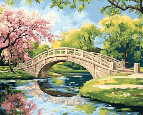 Diy Set Erwachsene Landschaft Mit Rosa Blumen,Bäumen Und Bogenbrücke Knüpfteppich Zum Selber Knüpfset Knüpfen Set 3D Teppich Tapisserie Set Für Erwachsene Anfänger Geschenk Latch Hook Kit 35x46in Diy Set Erwachsene Landschaft Mit Rosa Blumen,Bäumen Und Bogenbrücke Knüpfteppich Zum Selber Knüpfset Knüpfen Set 3D Teppich Tapisserie Set Für Erwachsene Anfänger Geschenk Latch Hook Kit 35x46in von AMBATTERY