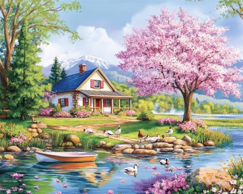 Diy Teppich Knüpfen Set Erwachsene Rosa Blumenbaumlandschaft Der Karikatur Knüpfset Mit Werkzeug Latch Hook Kit Knüpfteppich 3D Knüpfmatte Zum Selber Knüpfen Teppich Für Erwachsene Oder An 35x46in von AMBATTERY