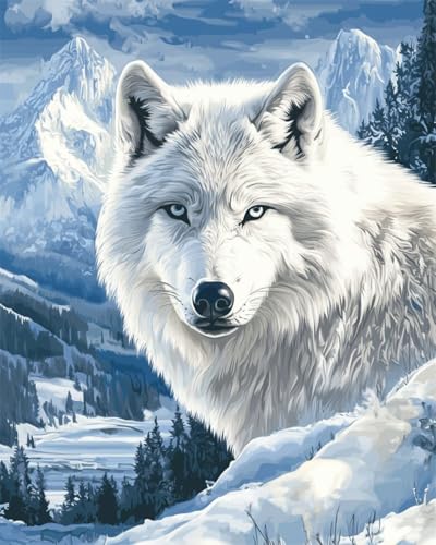 Diy Teppich Knüpfen Set Erwachsene Weißes Wolfstier Und Schneebedeckte Berglandschaft Knüpfteppich Zum Selber Knüpfen Erwachsene Anfänger Knüpfen Set Kissen Knüpfkissen Mit Vordruck Handar 21x29in Diy Teppich Knüpfen Set Erwachsene Weißes Wolfstier Und Schneebedeckte Berglandschaft Knüpfteppich Zum Selber Knüpfen Erwachsene Anfänger Knüpfen Set Kissen Knüpfkissen Mit Vordruck Handar 21x29in von AMBATTERY