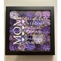 Muttertagsgeschenk, Muttertag Schattenbox, Oma Geschenk, Papierblumen, Blumen Shadowbox, Geschenk Für von AMBCreationsShop