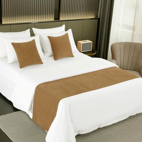 AMBERIS Bett Läufer Single Layer Chenille Braun, Modern Style Bett Schals für Home Hotel Dekorationen von AMBERIS