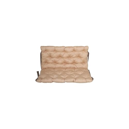 Ambientehome 2er Bankauflage mit Rückenteil Sitz und Rückenkissen mit Bänder ca. 100x98 cm Polsterauflage beige von AMBIENTE HOME