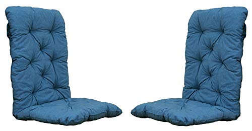 Ambientehome 2er Set Auflagen Sitzkissen Sitzpolster Hochlehner, 120x50x8 cm blau/grau Ambientehome 2er Set Auflagen Sitzkissen Sitzpolster Hochlehner, 120x50x8 cm blau/grau von AMBIENTE HOME