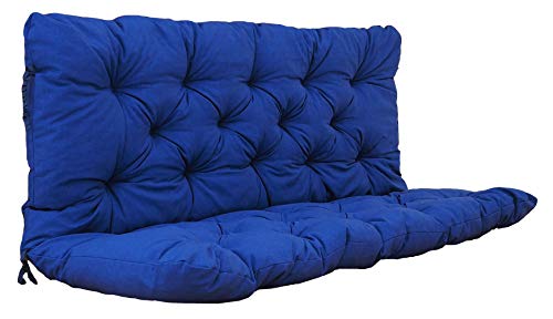 Ambientehome Auflagen 2er Bankkissen Bankauflage Polsterkissen, 120 x 98 x 8 cm, blau von AMBIENTE HOME