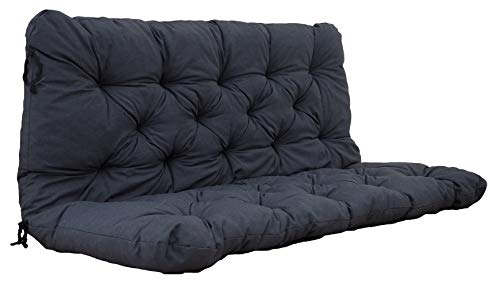 Ambientehome Auflagen 2er Bankkissen Bankauflage Polsterkissen, 120 x 98 x 8 cm, dunkelgrau von AMBIENTE HOME