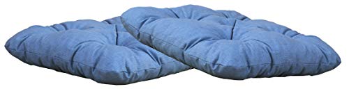 Ambientehome Sitzkissen Auflage Sitzpolster, 50 x 50 x 8 cm, 2er Set, blau/grau von AMBIENTE HOME