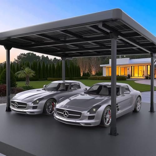 Luxus Solarcarport für 2 Autos aus Aluminium – 6,45 kWp Photovoltaik mit 15x 430W AESOLAR Solarmodulen – Inkl. Dachverkleidung, Regenrinne & Ablauf Luxus Solarcarport für 2 Autos aus Aluminium – 6,45 kWp Photovoltaik mit 15x 430W AESOLAR Solarmodulen – Inkl. Dachverkleidung, Regenrinne & Ablauf von AMBIENTE HOME