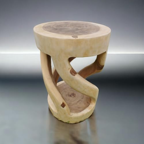 Runder Hocker Besitelltisch, ca. 40 x 40 x 60 cm, Teakholz, echte Handarbeit von AMBIENTE HOME