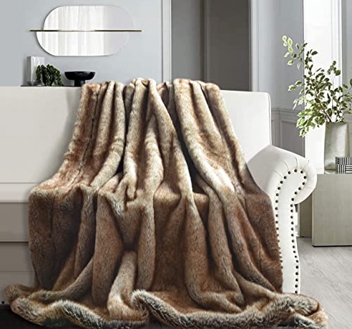 AMBIENTE-LEBENSART.DE Fell-Decke-Tagesdecke-Pelzdecke-Webpelz-Fellimitat-Überwurf-Kuscheldecke- Wohndecke-Sofadecke-150x200cm Steppen Wolf von AMBIENTE-LEBENSART.DE
