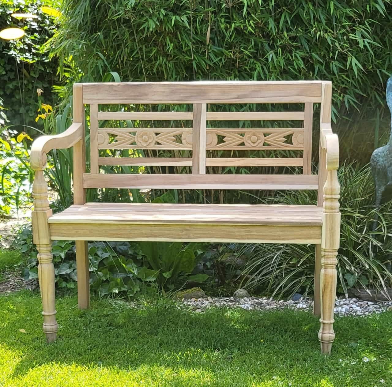AMBIENTE-LEBENSART.DE Gartenbank Teakbank-Landhaus-Bank-Parkbank-Gartenbank-2 Sitzer Natur von AMBIENTE-LEBENSART.DE