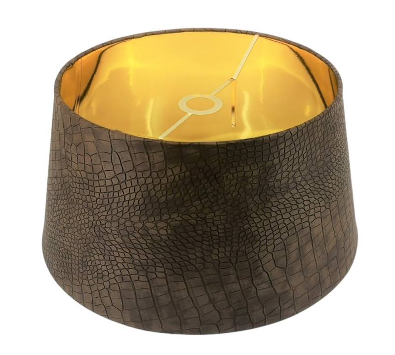 AMBIENTE-LEBENSART.DE Lampenschirm Designer Lampenschirm Kaiman Optik Leder Imitat von AMBIENTE-LEBENSART.DE