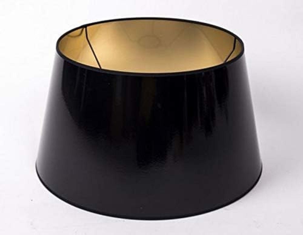 AMBIENTE-LEBENSART.DE Lampenschirm Designer-Lampenschirm-Schwarz-rund-konische Form Ø 40cm innen Gold von AMBIENTE-LEBENSART.DE