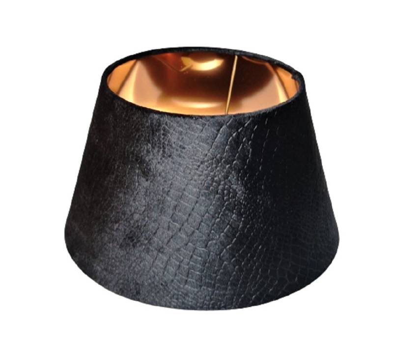 AMBIENTE-LEBENSART.DE Lampenschirm Lampenschirm-Samt-Schwarz-Coal Dust-rund-konische Form Ø 25cm von AMBIENTE-LEBENSART.DE