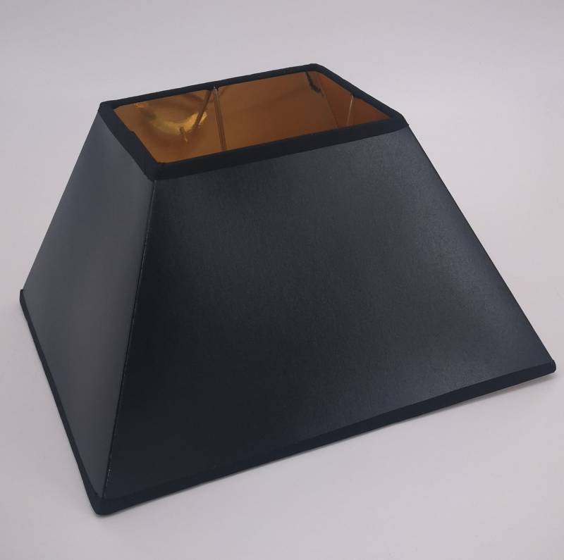 AMBIENTE-LEBENSART.DE Lampenschirm Lampenschirm rechteckig konische Form Schwarz Classic von AMBIENTE-LEBENSART.DE