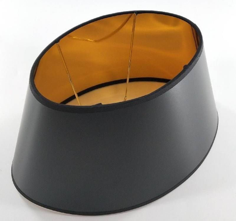 AMBIENTE-LEBENSART.DE Lampenschirm Oval-Lampenschirm-Classic-Optik-konische Form (SCHWARZ 20*30*18cm) von AMBIENTE-LEBENSART.DE
