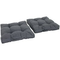 Ambientehome - Boxkissen Loungekissen, 2er-Set 80 x 80 cm Dunkelgrau Auflagen von AMBIENTEHOME