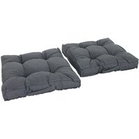 Boxkissen Loungekissen, 2er-Set 80 x 80 cm Dunkelgrau Auflagen von AMBIENTEHOME