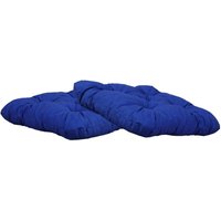 Ambientehome - Sitzkissen Auflage Sitzpolster, 50 x 50 x 8 cm, 2er Set, blau von AMBIENTEHOME