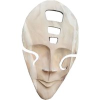 Teakholz Maske Skulptur ca. 20 x 38 x 5 cm Holzmaske von AMBIENTEHOME