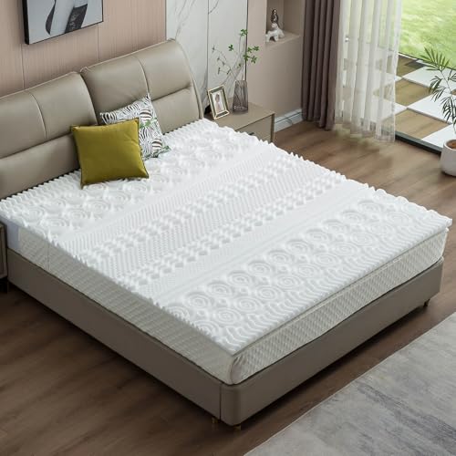 AMBINESS® Matratzen Topper Memory Foam | 7 Größen | 80x200cm - 180x200cm | 5cm Dicker Memory-Schaum | orthopädisch temperaturregulierend Maschinenwaschbar | Öko-Tex | 80x200cm von AMBINESS